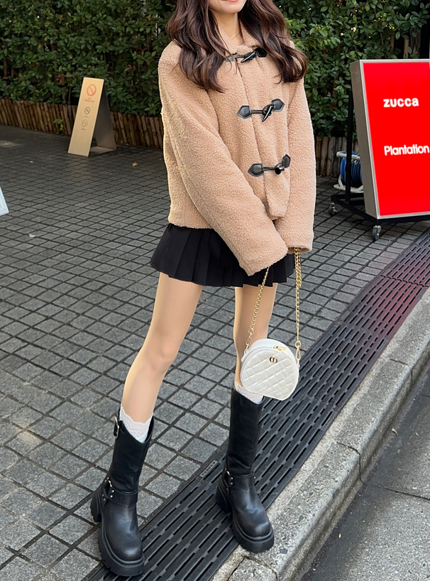 ベロアキルティングサークルショルダーバッグ