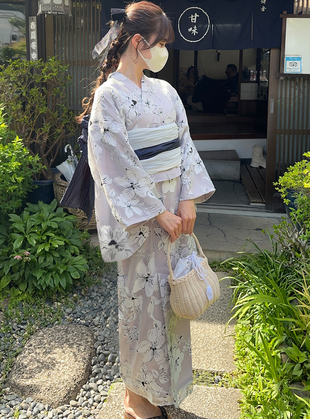 巾着付きかごバッグ