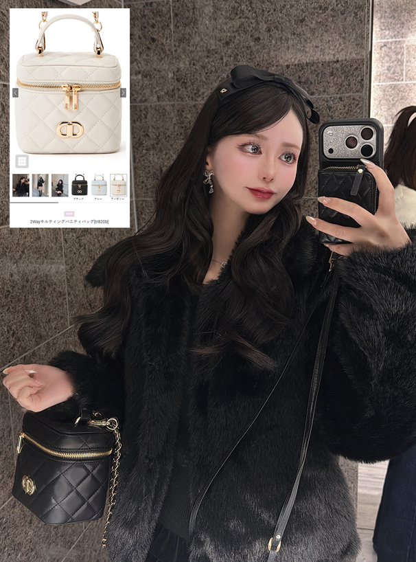 2Wayキルティングバニティバッグ[tr820b] | レディースファッション