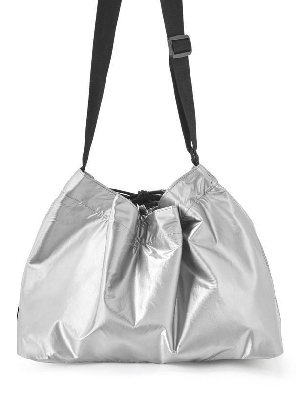 RLX シルバー ナイロンバッグ 約40cm x 30cm ドロストナイロンショルダーバッグ[tr920] | レディースファッション