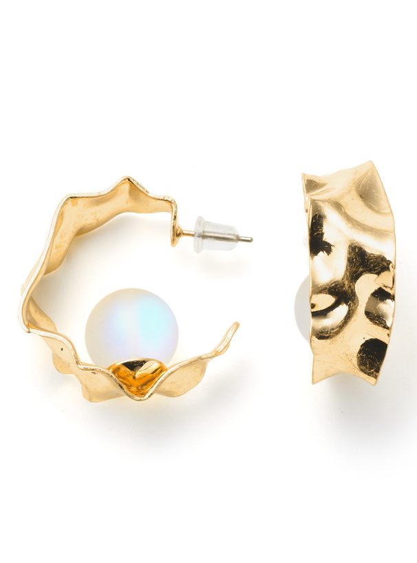 クリアボールフープピアス