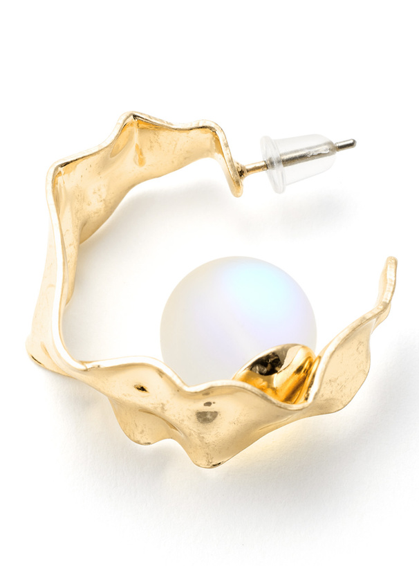 クリアボールフープピアス