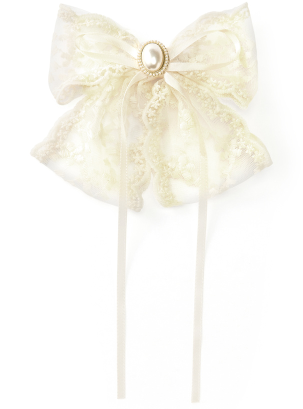 レースリボンパールヘアクリップ