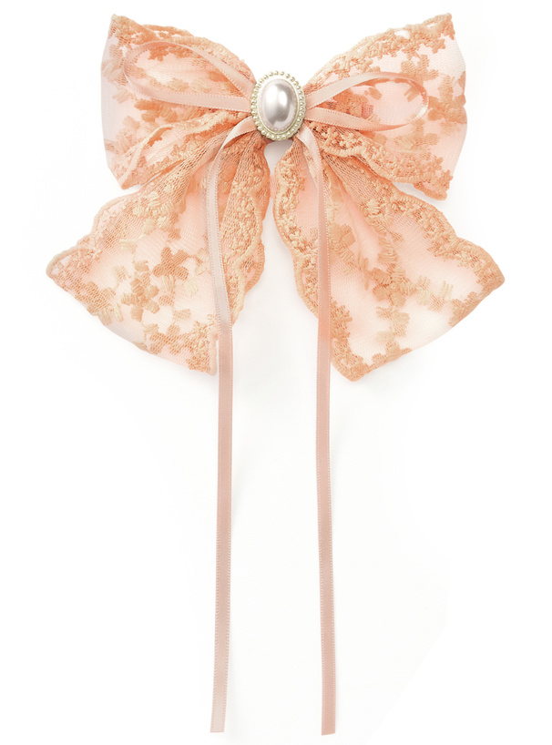 レースリボンパールヘアクリップ