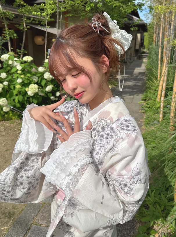 レースリボンパールヘアクリップ