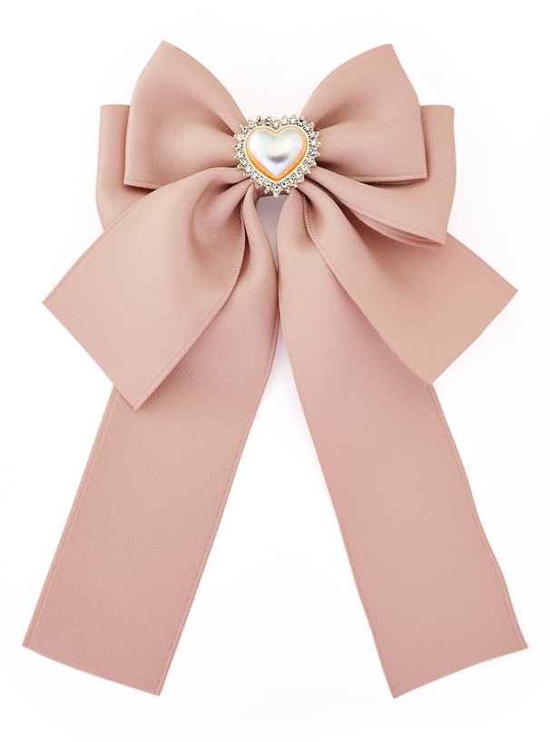 ハートパールリボンヘアクリップ