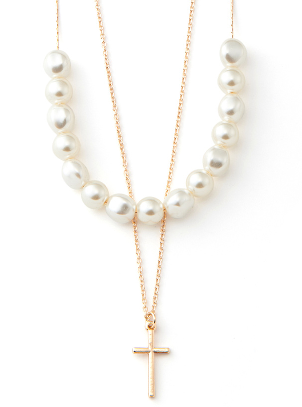 パールクロス2連ネックレス[ts500]