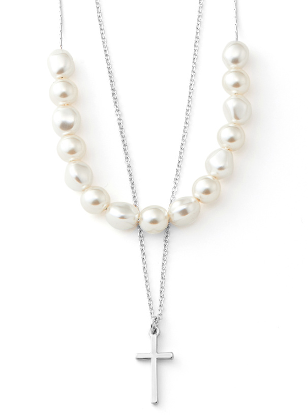 パールクロス2連ネックレス