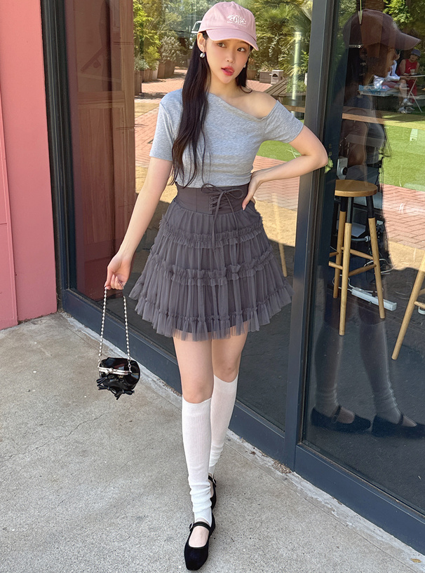 チュールコルセット風ミニスカート[tu1046] | レディースファッション 