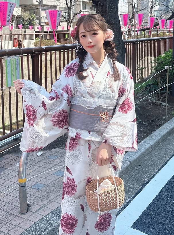 花モチーフパール飾り帯紐