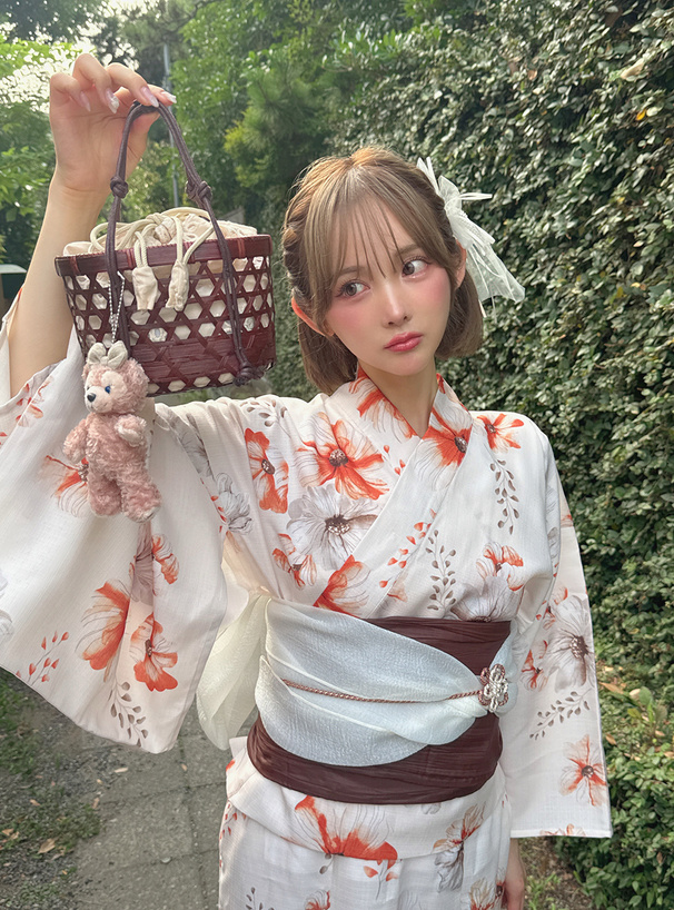 花モチーフパール飾り帯紐