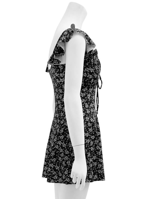 花柄ショルダーフリル水着