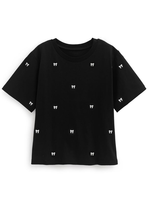 リボン刺繍Tシャツ