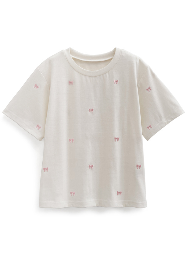 リボン刺繍Tシャツ