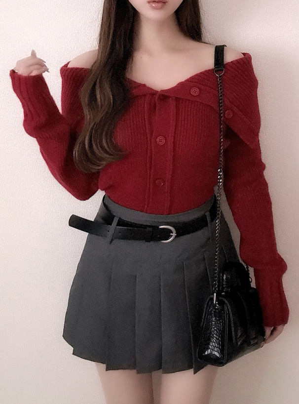 ケープカラーニットトップス[tu1355] | レディースファッション通販の