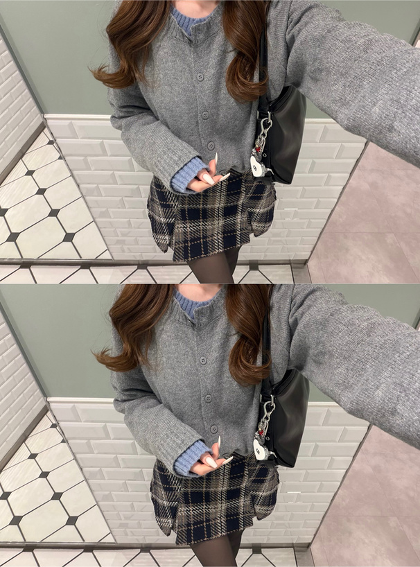 インパン裏地付ツイードミニスカート[tu1429] | レディース