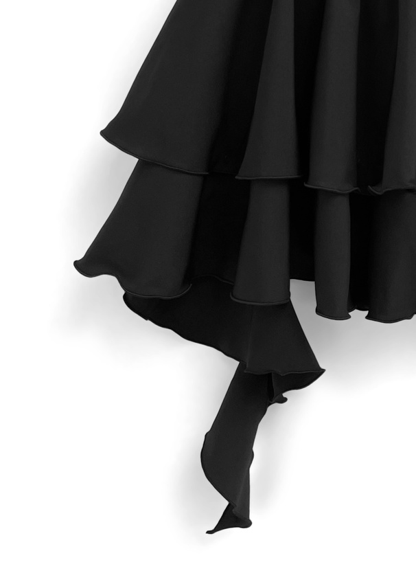 インパン裏地付ラッフルティアードミニスカート