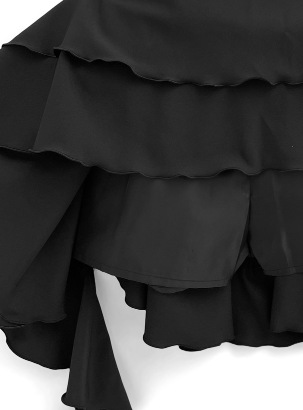 インパン裏地付ラッフルティアードミニスカート