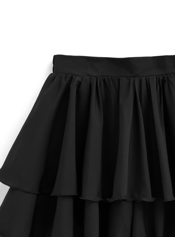 インパン裏地付ラッフルティアードミニスカート