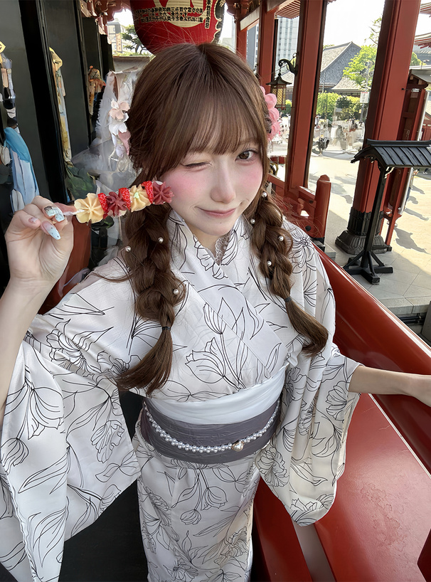 3点セット2Way線花柄セパレート浴衣