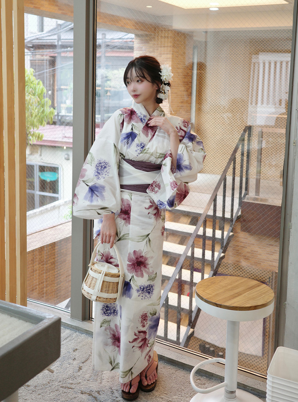 水彩花柄浴衣セット[gi1519] | レディースファッション通販の