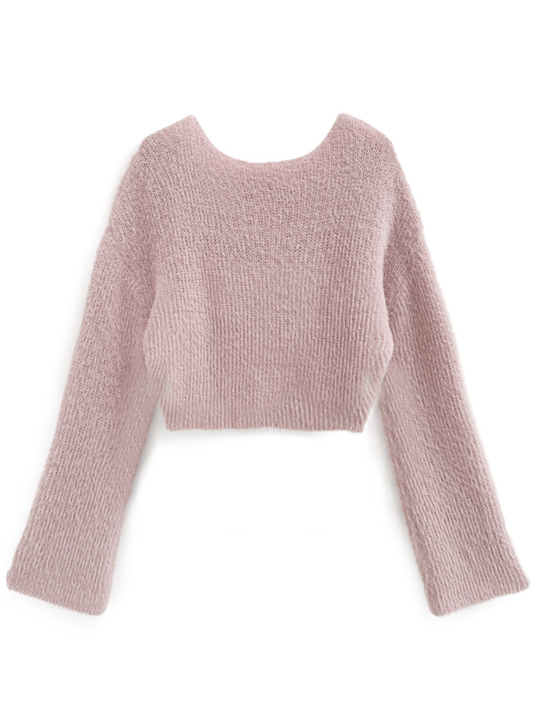 ドロストフェザーニットトップス