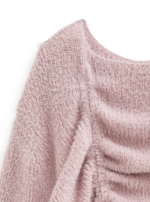 ドロストフェザーニットトップス