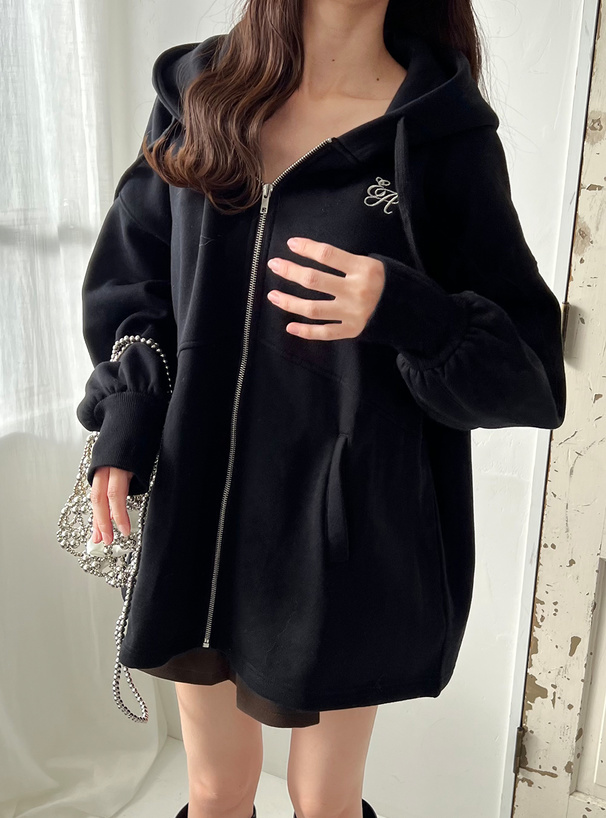 ロゴ刺繍ビッグスウェットパーカー[tu1504] | レディースファッション