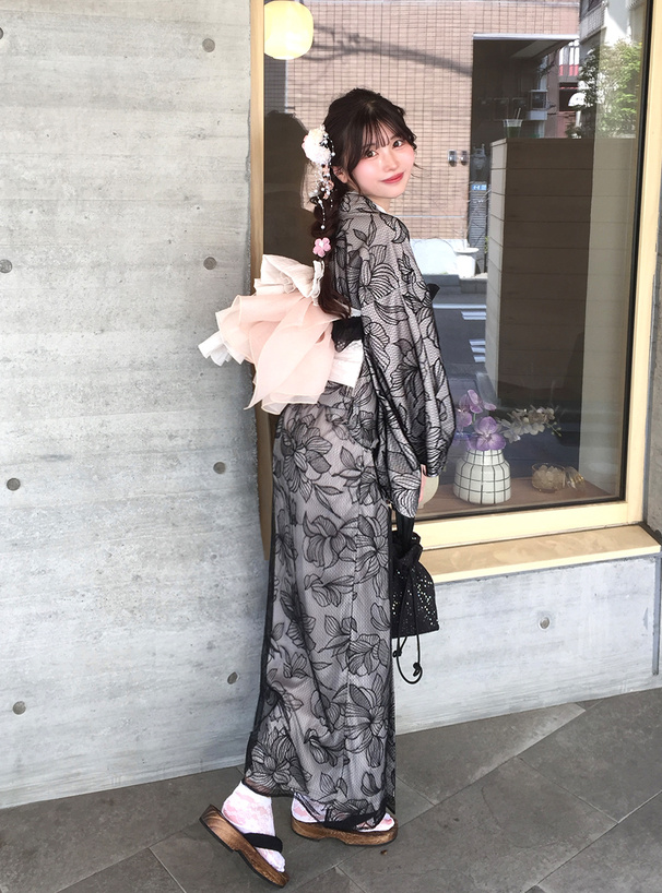 3点セット2Wayチュール花柄セパレート浴衣