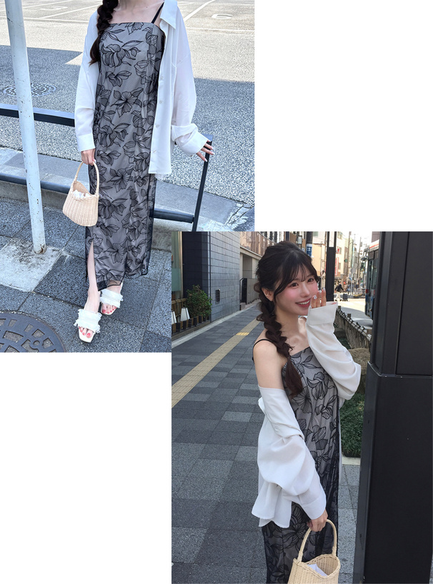 3点セット2Wayチュール花柄セパレート浴衣