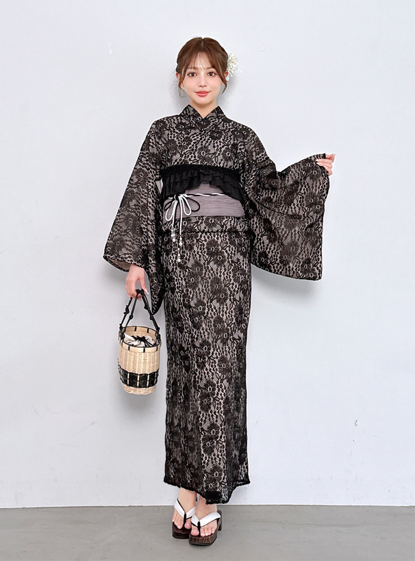 3点セット2Wayレース花柄セパレート浴衣