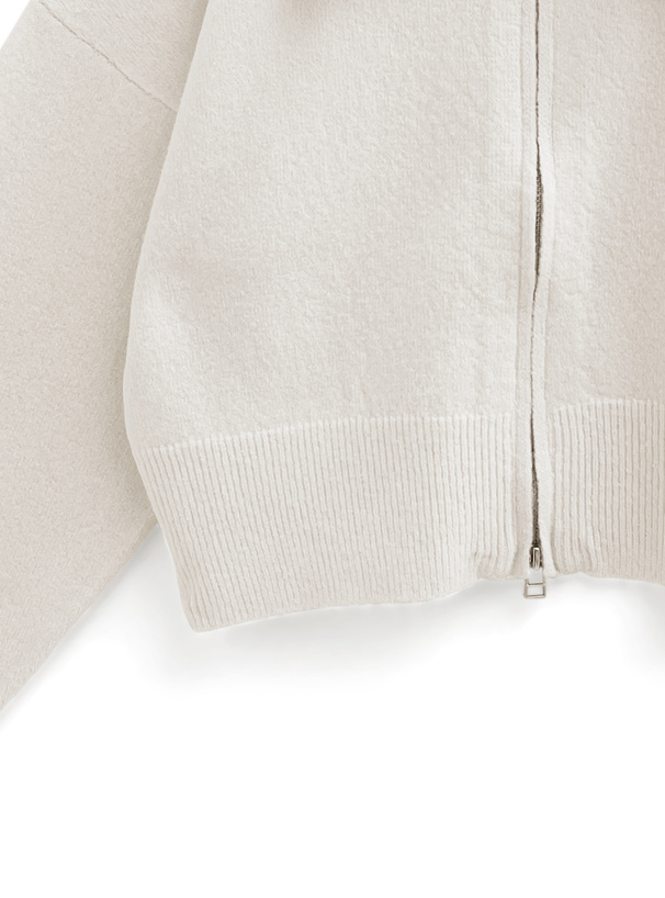 レザーカラーダブルジップニットトップス[tu1521] | レディース