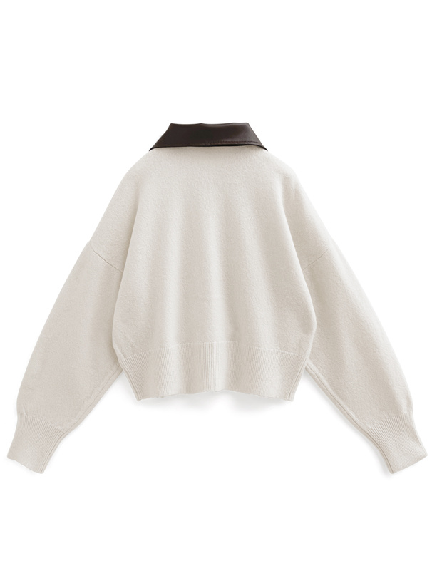 レザーカラーダブルジップニットトップス[tu1521] | レディース