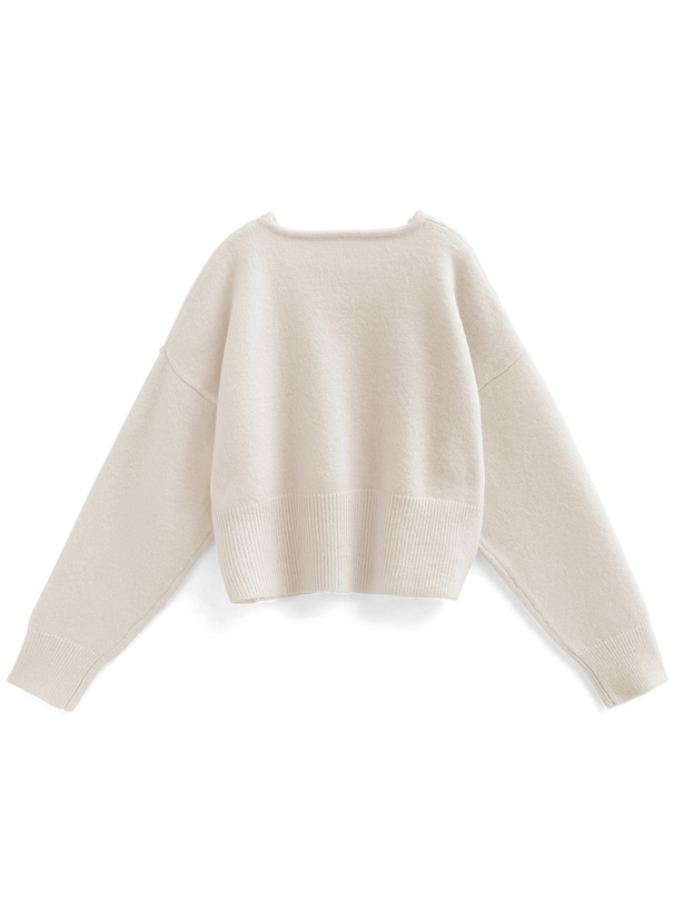 レイヤード風アシンメトリーニットトップス