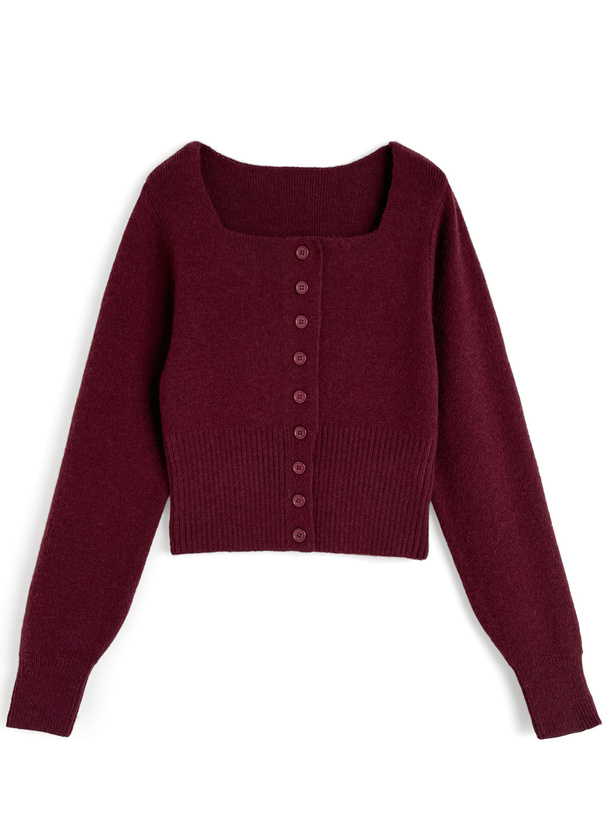 スクエアネックニットトップス