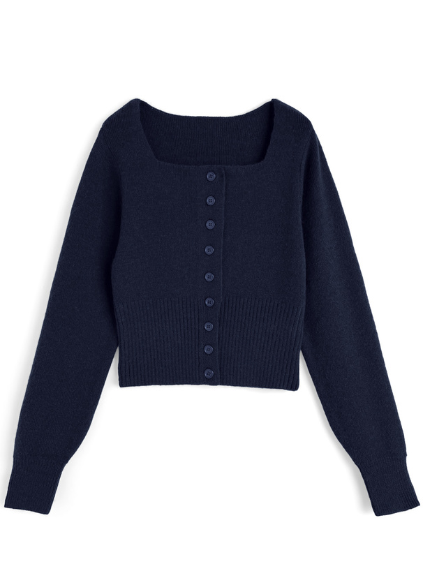 スクエアネックニットトップス