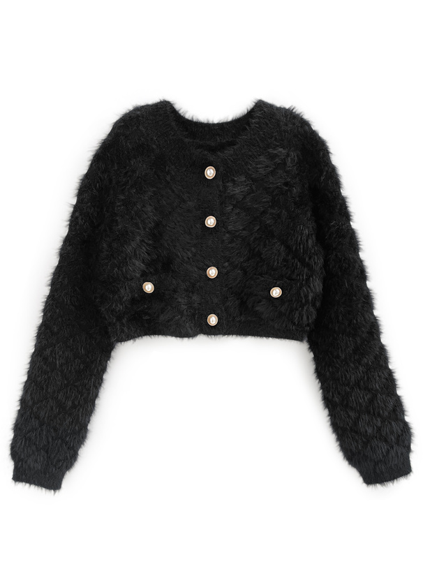 キルティングシャギーニットカーディガン