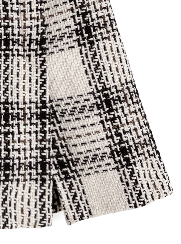 インパン裏地付きロービングチェックミニスカート