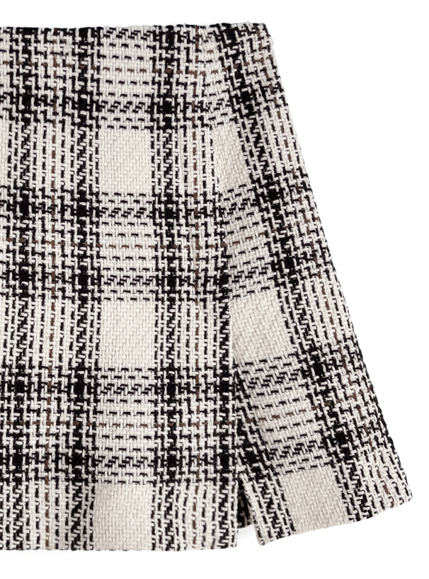 インパン裏地付きロービングチェックミニスカート