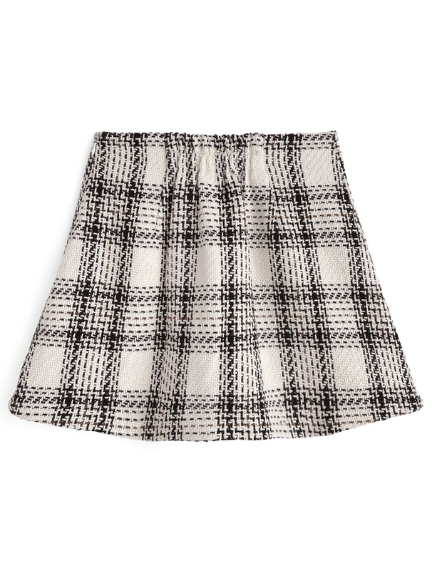 インパン裏地付きロービングチェックミニスカート