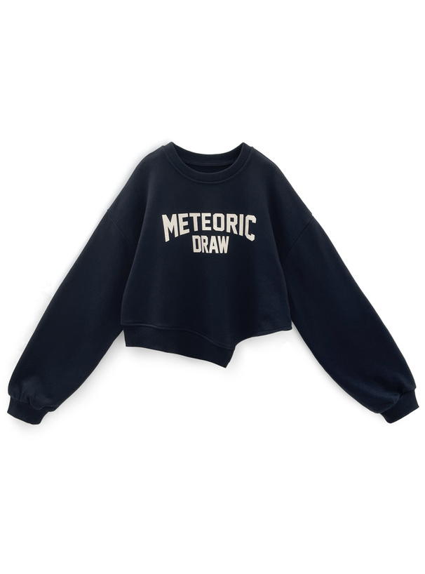 ロゴプリントアシンメトリースウェットトップス
