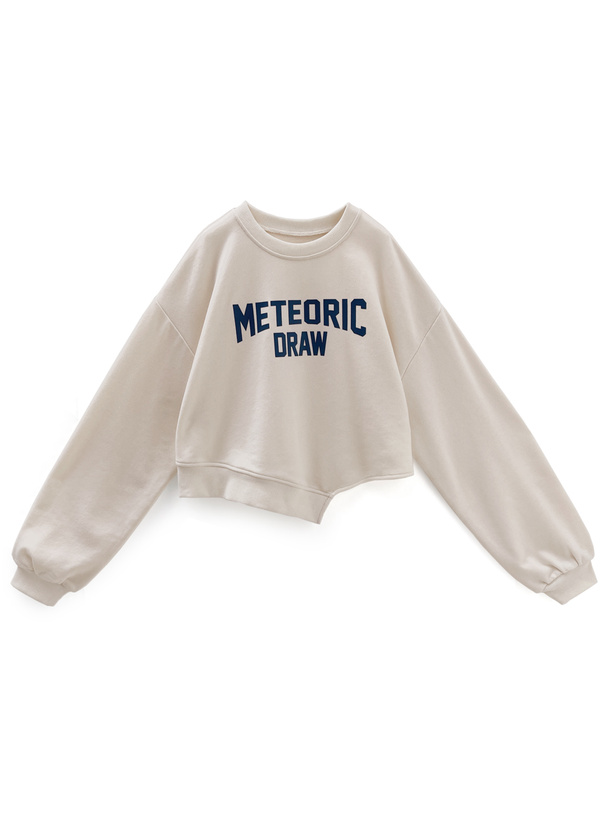 ロゴプリントアシンメトリースウェットトップス