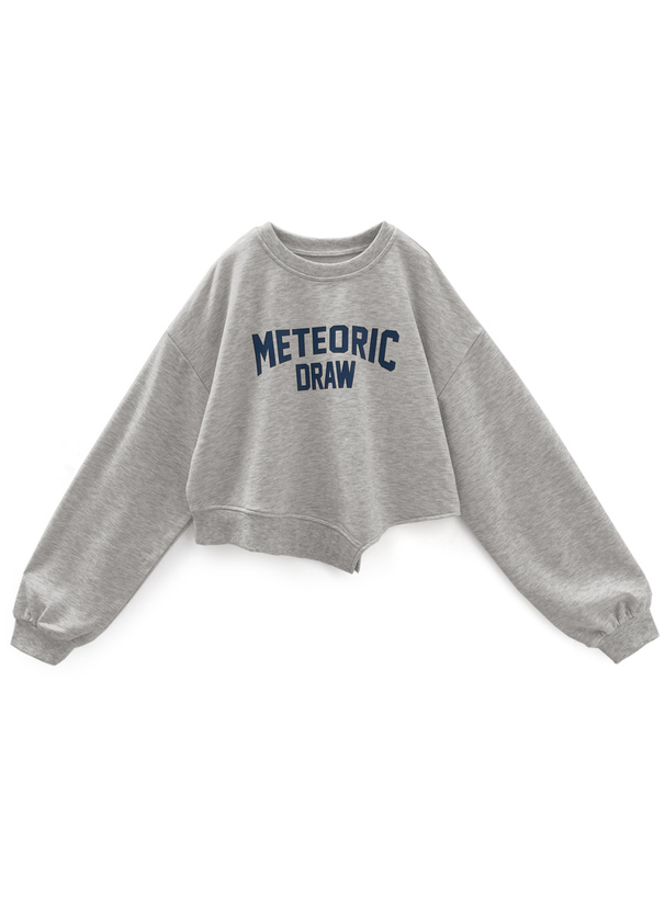 ロゴプリントアシンメトリースウェットトップス