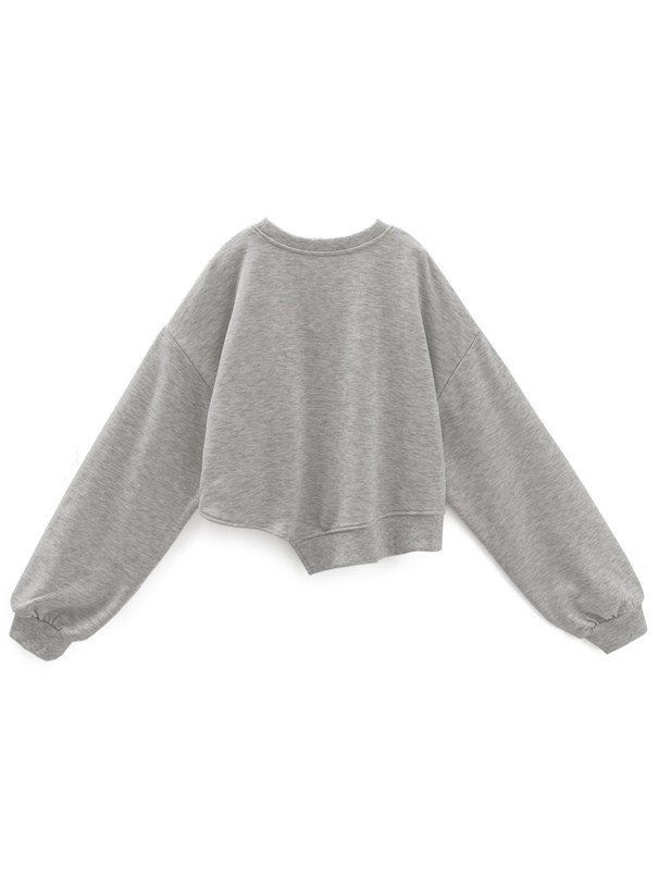 ロゴプリントアシンメトリースウェットトップス