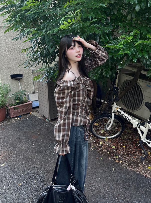 Andequal フリルオフショルダートップス リフ Riff 2WAY フリルオフショル トップス ラッフルフリル オフ