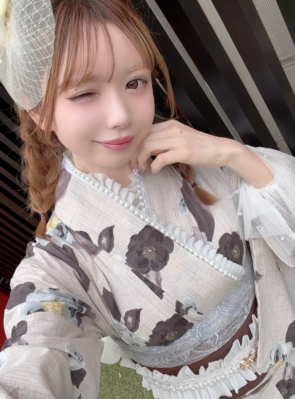 レースフリルプリーツ帯飾り