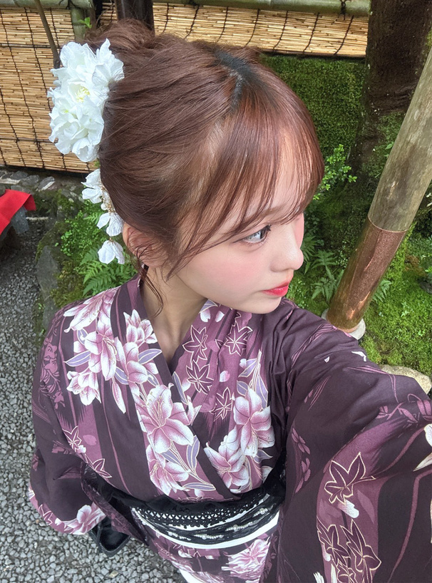 花柄レースティアード帯飾り