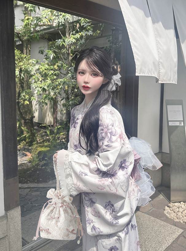 レースリボン巾着バッグ