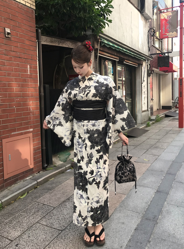 フラワーオパール巾着バッグ
