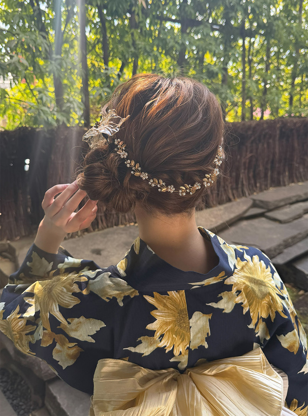 クリアフラワー×リーフヘアピン3点セット